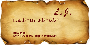 Labáth Jákó névjegykártya